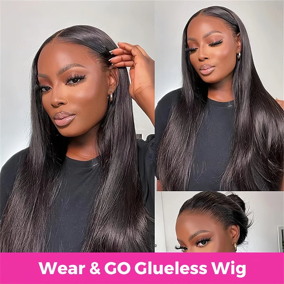Glueless Wigs - 100% Human Hair Ready To Wear, Bone Straight Wigs, 26 Inch Pre-Cut, 4X4/5X5 Hd Lace Closure Wigs.