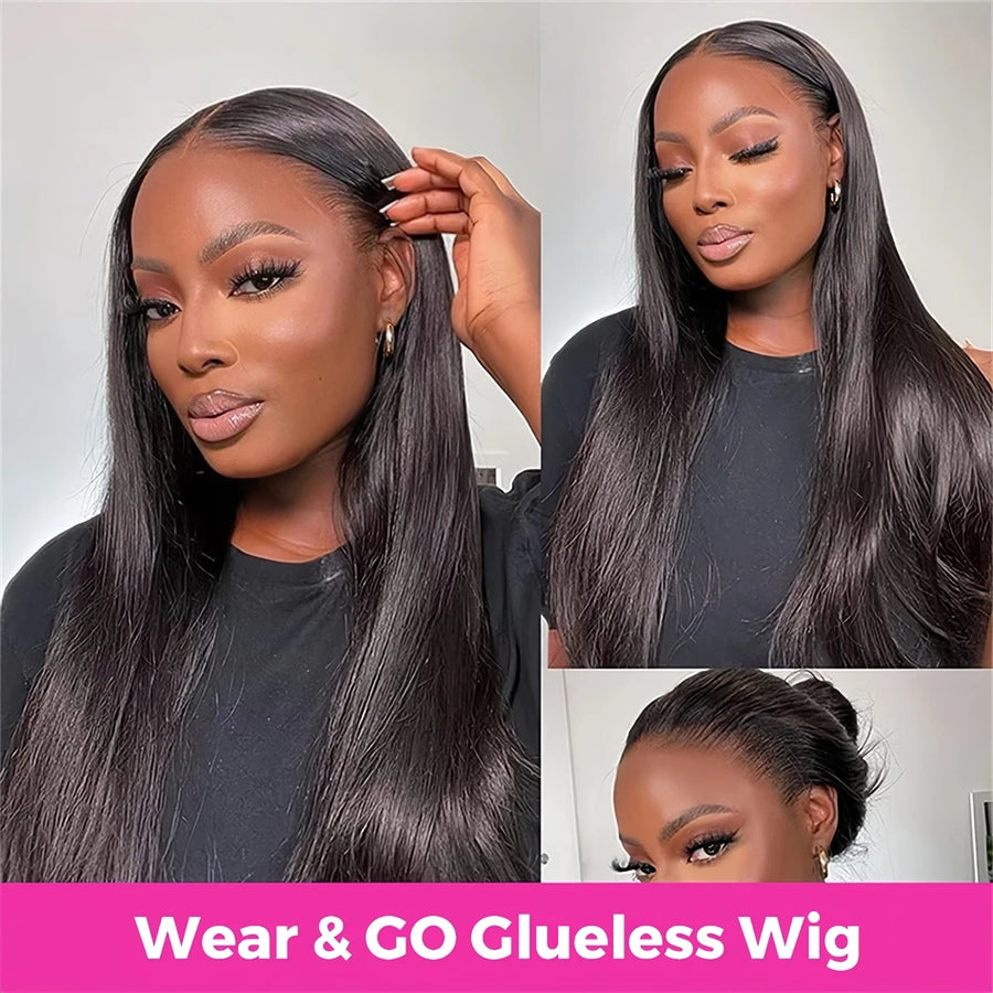 Glueless Wigs - 100% Human Hair Ready To Wear, Bone Straight Wigs, 26 Inch Pre-Cut, 4X4/5X5 Hd Lace Closure Wigs.