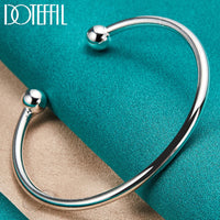 4 mm Bead Bracelet, Marked 925 Sterling Silver
