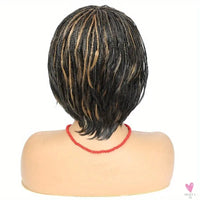 Short Bob Box Braided Wig with Bangs, Pixie Cut, Side Part, Synthetic Heat Resistant Ombre Crochet Braided Wig Sweet T 52