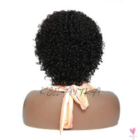 Short Curly Human Hair Wig With Bangs Afro Wig None Lace Front Human Hair Wigs for Women - 180% Density Sweet T 52