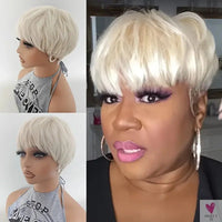 Short Gray Synthetic Wigs for Women - Classic Gray Hairstyle, Pixie Cut Wigs SWEET T 52