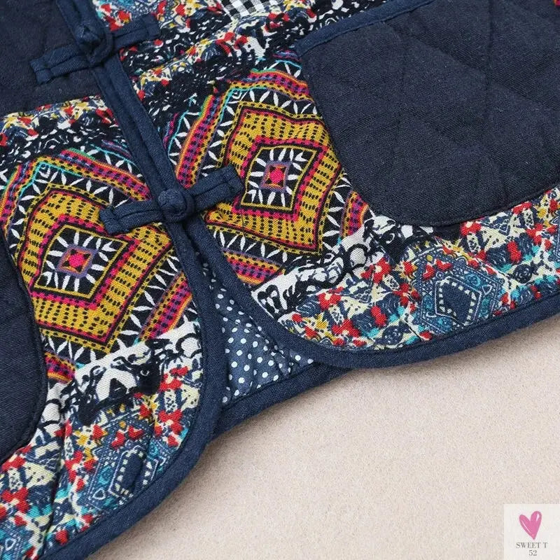 Short Patchwork Jacket for Women and Girls with V-Neck, Single Breast Closure-Coats & Jackets-SWEET T 52