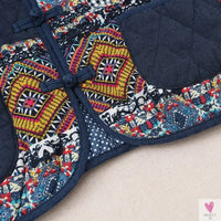 Short Patchwork Jacket for Women and Girls with V-Neck, Single Breast Closure-Coats & Jackets-SWEET T 52