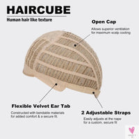 Short Pixie Cut Ash Blonde Wigs for Women with Bangs Blonde Natural Layered Blend Hair Kanekalon Human Hairs Like Texture Wigs Sweet T 52