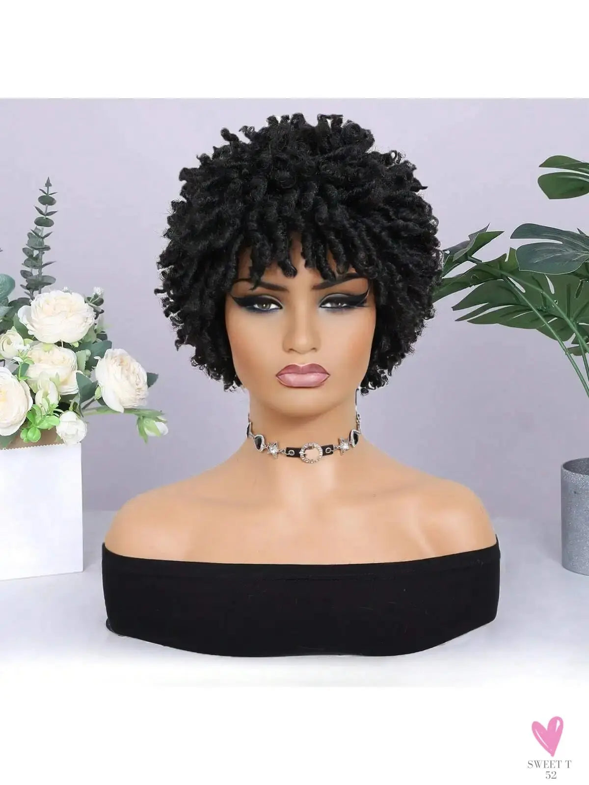 Short synthetic Wig for Women and Men, Afro Faux Dreads Wig, Heat Resistant Short Braided Wigs for Women Sweet T 52