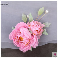 Silk Flower Hairpins/Side Clips, Chinese Style Hair Accessories for Women & Girls. Floral Hairclips, Hanfu Dress-hair accessories-SWEET T 52