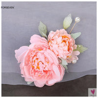 Silk Flower Hairpins/Side Clips, Chinese Style Hair Accessories for Women & Girls. Floral Hairclips, Hanfu Dress-hair accessories-SWEET T 52