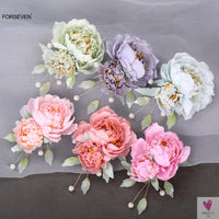 Silk Flower Hairpins/Side Clips, Chinese Style Hair Accessories for Women & Girls. Floral Hairclips, Hanfu Dress-hair accessories-SWEET T 52