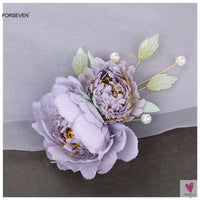 Silk Flower Hairpins/Side Clips, Chinese Style Hair Accessories for Women & Girls. Floral Hairclips, Hanfu Dress-hair accessories-SWEET T 52