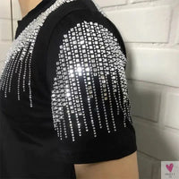 Silver Diamond Bling T-Shirt for Men & Boys. Clubbing Outfits, Short Sleeve Streetwear for Men-Shirts & tops-SWEET T 52