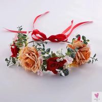 Simulated Flower Handmade Wreath Hair Hoop Headwear for Beach Vacation Photography Hair Accessories Sweet T 52