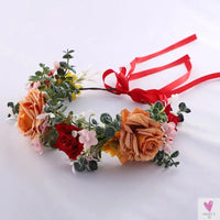 Simulated Flower Handmade Wreath Hair Hoop Headwear for Beach Vacation Photography Hair Accessories Sweet T 52