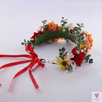 Simulated Flower Handmade Wreath Hair Hoop Headwear for Beach Vacation Photography Hair Accessories Sweet T 52