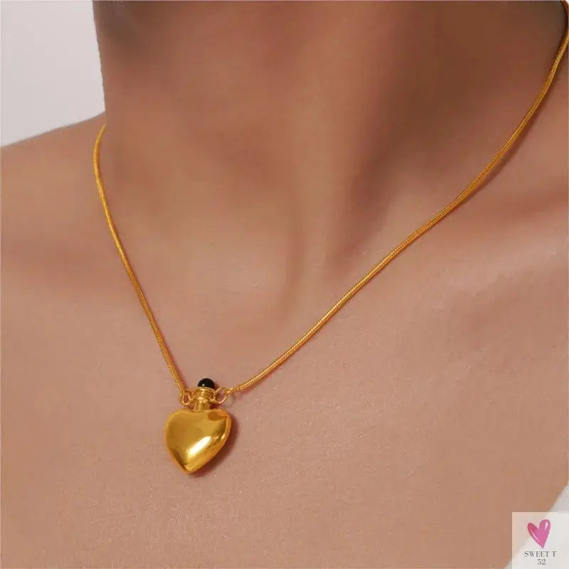 Stainless Steel Heart Pendant Necklace for Women & Girls. Fashion Fine Chain Necklace, Gold Plated Jewelry-Necklace-SWEET T 52