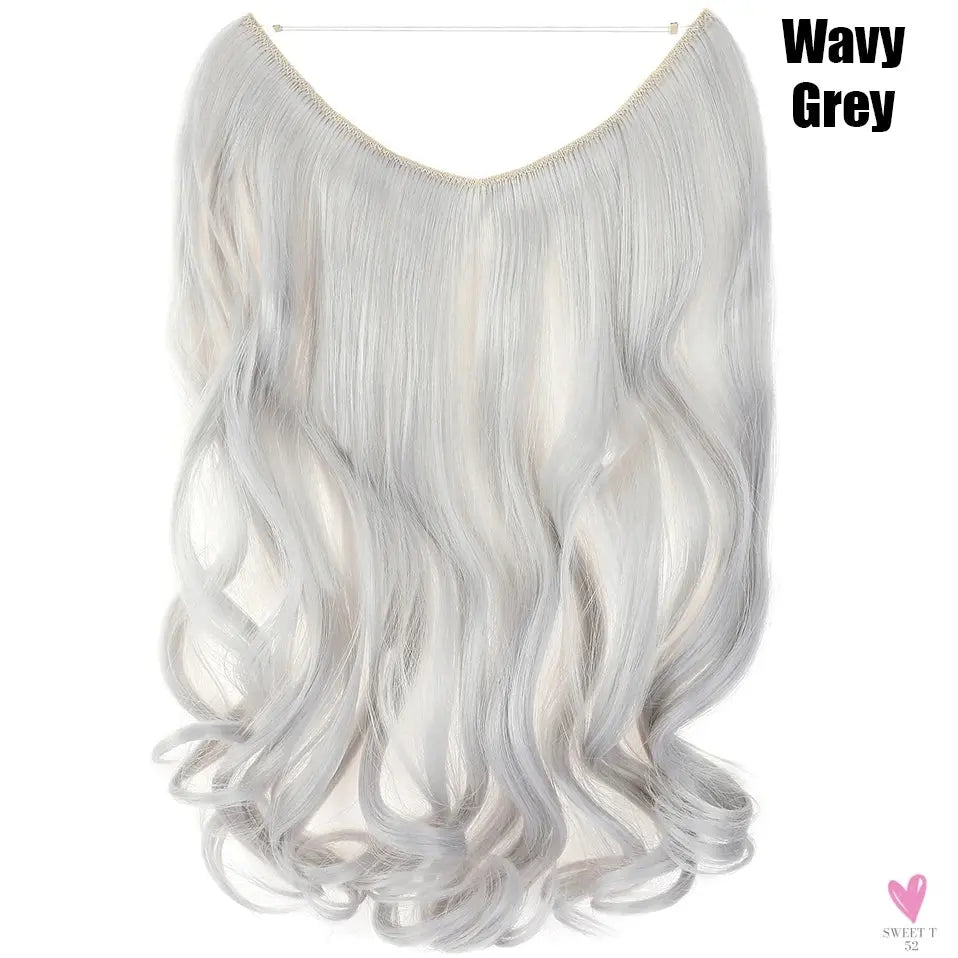 Synthetic 20 Inch Invisible Wire, No Clip-In, Hair Extensions, Fish Line Hairpieces/Hair Extensions Fake Hair For Women SWEET T 52