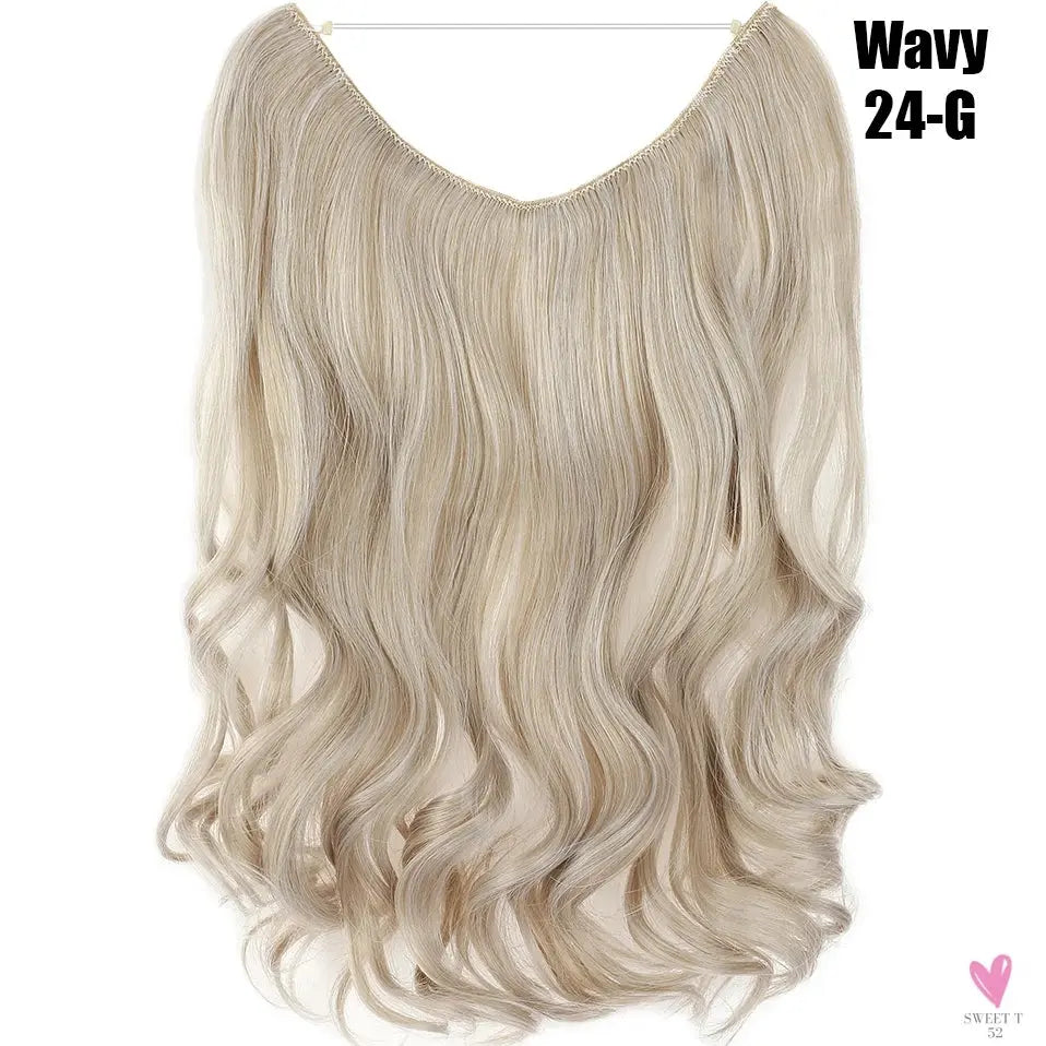 Synthetic 20 Inch Invisible Wire, No Clip-In, Hair Extensions, Fish Line Hairpieces/Hair Extensions Fake Hair For Women SWEET T 52