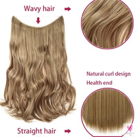 Synthetic 20 Inch Invisible Wire, No Clip-In, Hair Extensions, Fish Line Hairpieces/Hair Extensions Fake Hair For Women SWEET T 52