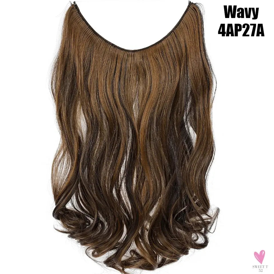 Synthetic 20 Inch Invisible Wire, No Clip-In, Hair Extensions, Fish Line Hairpieces/Hair Extensions Fake Hair For Women SWEET T 52