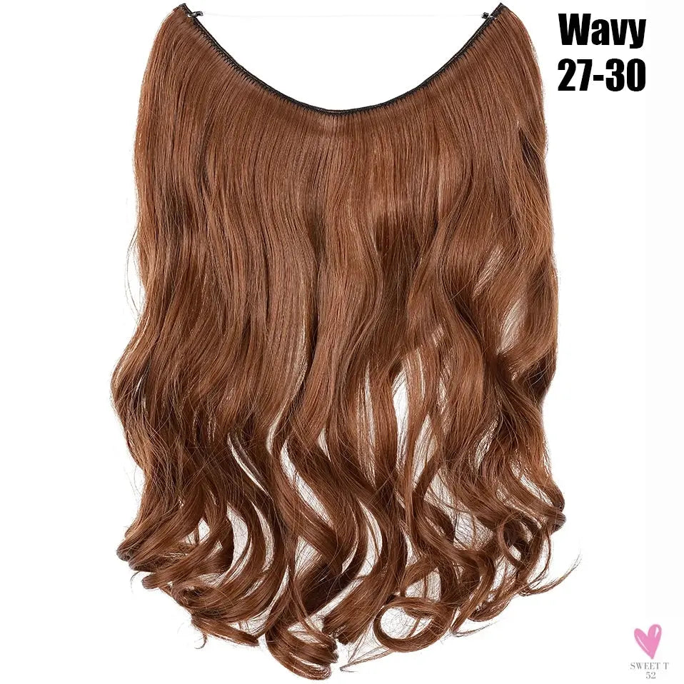 Synthetic 20 Inch Invisible Wire, No Clip-In, Hair Extensions, Fish Line Hairpieces/Hair Extensions Fake Hair For Women SWEET T 52