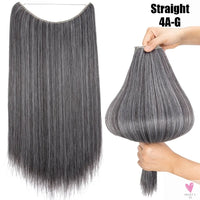 Synthetic 20 Inch Invisible Wire, No Clip-In, Hair Extensions, Fish Line Hairpieces/Hair Extensions Fake Hair For Women SWEET T 52