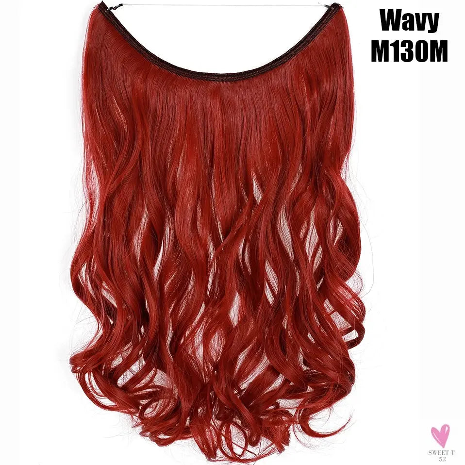 Synthetic 20 Inch Invisible Wire, No Clip-In, Hair Extensions, Fish Line Hairpieces/Hair Extensions Fake Hair For Women SWEET T 52