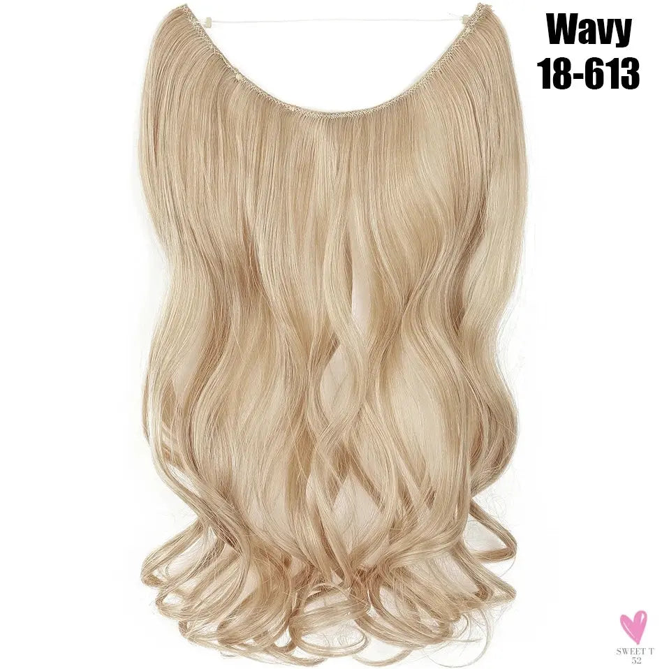 Synthetic 20 Inch Invisible Wire, No Clip-In, Hair Extensions, Fish Line Hairpieces/Hair Extensions Fake Hair For Women SWEET T 52