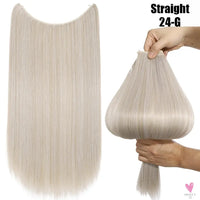 Synthetic 20 Inch Invisible Wire, No Clip-In, Hair Extensions, Fish Line Hairpieces/Hair Extensions Fake Hair For Women SWEET T 52