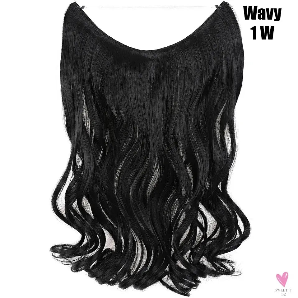 Synthetic 20 Inch Invisible Wire, No Clip-In, Hair Extensions, Fish Line Hairpieces/Hair Extensions Fake Hair For Women SWEET T 52