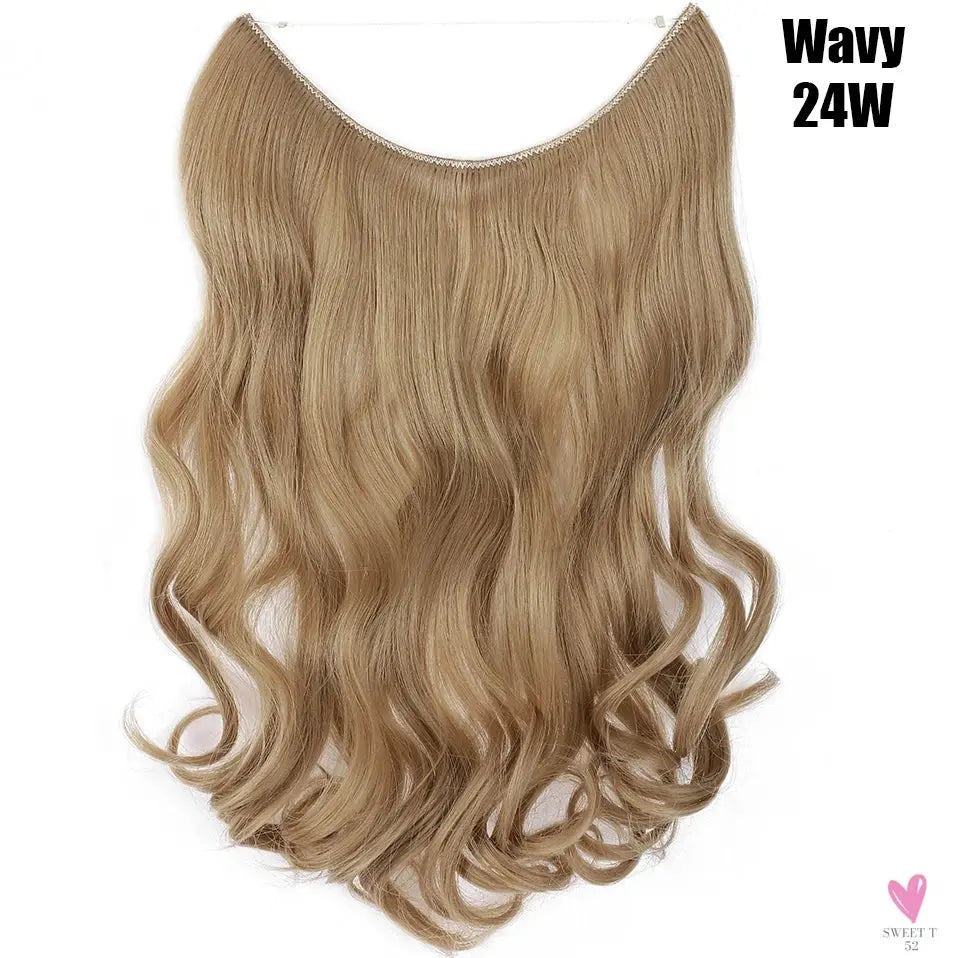 Synthetic 20 Inch Invisible Wire, No Clip-In, Hair Extensions, Fish Line Hairpieces/Hair Extensions Fake Hair For Women SWEET T 52