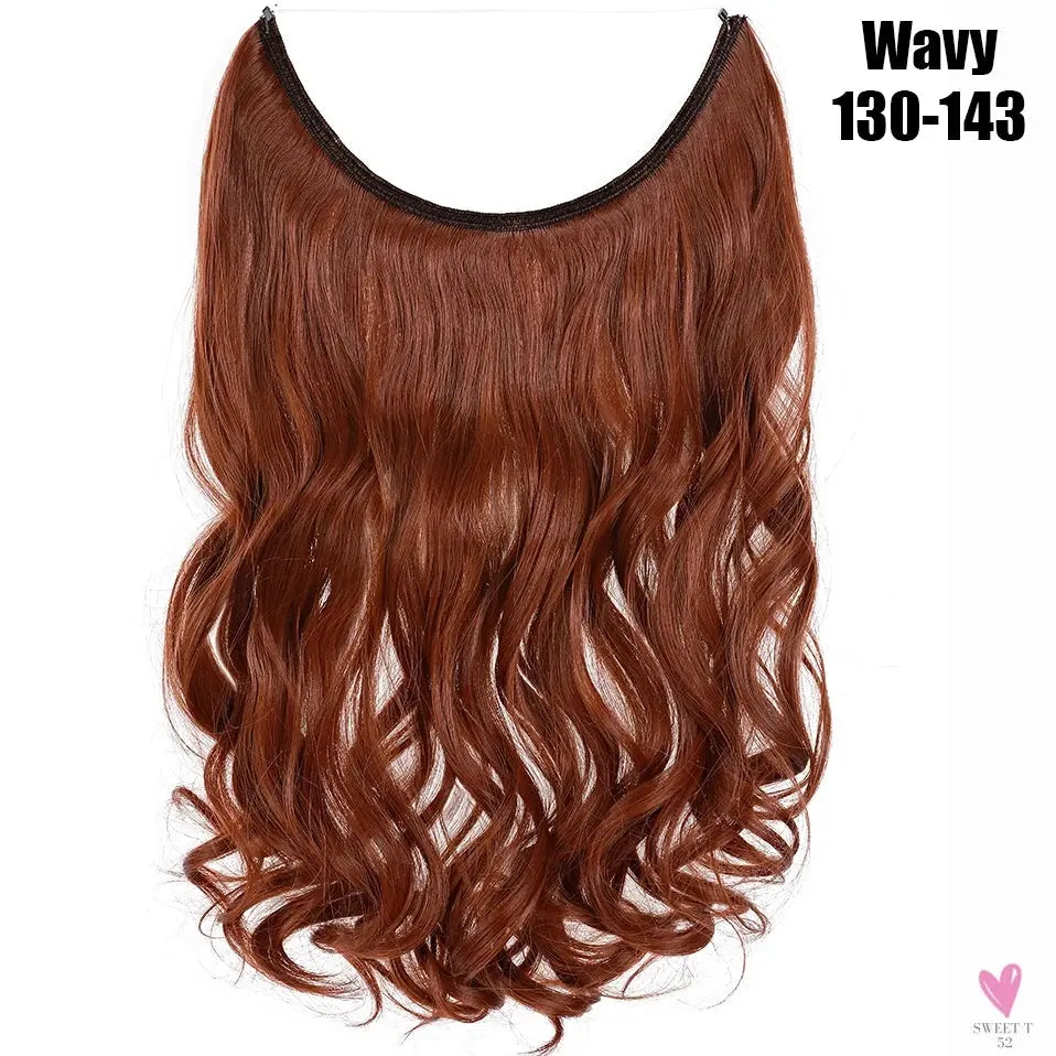 Synthetic 20 Inch Invisible Wire, No Clip-In, Hair Extensions, Fish Line Hairpieces/Hair Extensions Fake Hair For Women SWEET T 52