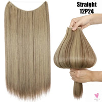 Synthetic 20 Inch Invisible Wire, No Clip-In, Hair Extensions, Fish Line Hairpieces/Hair Extensions Fake Hair For Women SWEET T 52