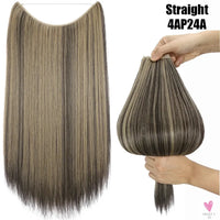 Synthetic 20 Inch Invisible Wire, No Clip-In, Hair Extensions, Fish Line Hairpieces/Hair Extensions Fake Hair For Women SWEET T 52