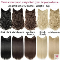 Synthetic 20 Inch Invisible Wire, No Clip-In, Hair Extensions, Fish Line Hairpieces/Hair Extensions Fake Hair For Women SWEET T 52