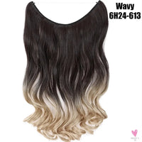 Synthetic 20 Inch Invisible Wire, No Clip-In, Hair Extensions, Fish Line Hairpieces/Hair Extensions Fake Hair For Women SWEET T 52