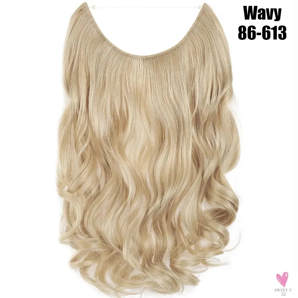 Synthetic 20 Inch Invisible Wire, No Clip-In, Hair Extensions, Fish Line Hairpieces/Hair Extensions Fake Hair For Women SWEET T 52