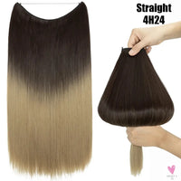 Synthetic 20 Inch Invisible Wire, No Clip-In, Hair Extensions, Fish Line Hairpieces/Hair Extensions Fake Hair For Women SWEET T 52