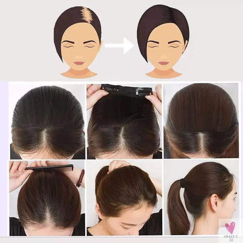 Synthetic Clip-in Hair Extensions, 12 Inches (30 cm), Natural Looking Invisible Hair Pieces for Thinning Hair for Women and Girls-hair accessories-SWEET T 52