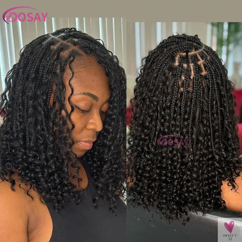 Synthetic Curly Wigs for Women, Short Bob, 360 Full Lace Braided Wigs, Pre-Plucked Baby Hair Sweet T 52