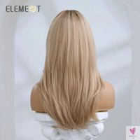 Synthetic Fiber Wigs for Women & Girls, Long Straight Wavy Brown Blonde Wigs with Bangs, Heat Resistant-hair accessories-SWEET T 52