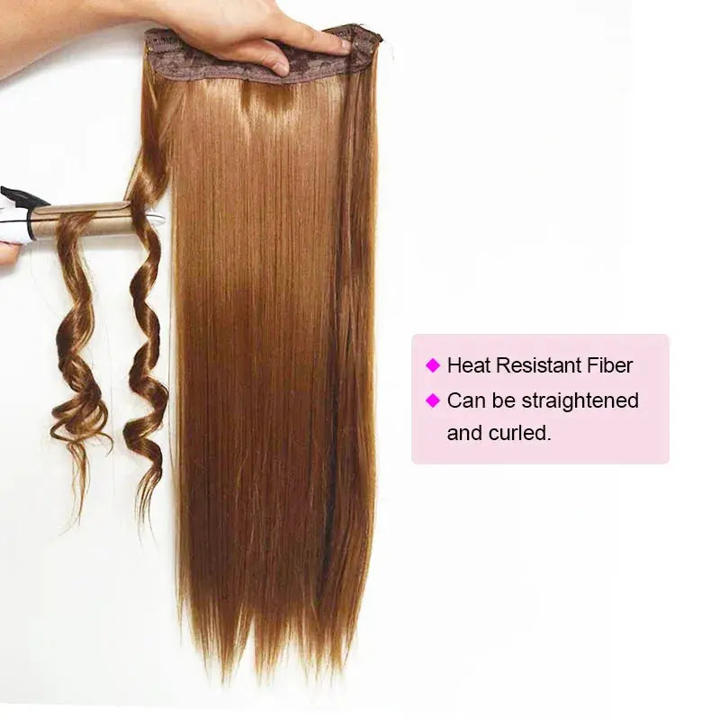Synthetic Straight Hair 5-Clips, Clip in, One Piece Hair Extensions for Women and Girls - Hairpieces-hair accessories-SWEET T 52