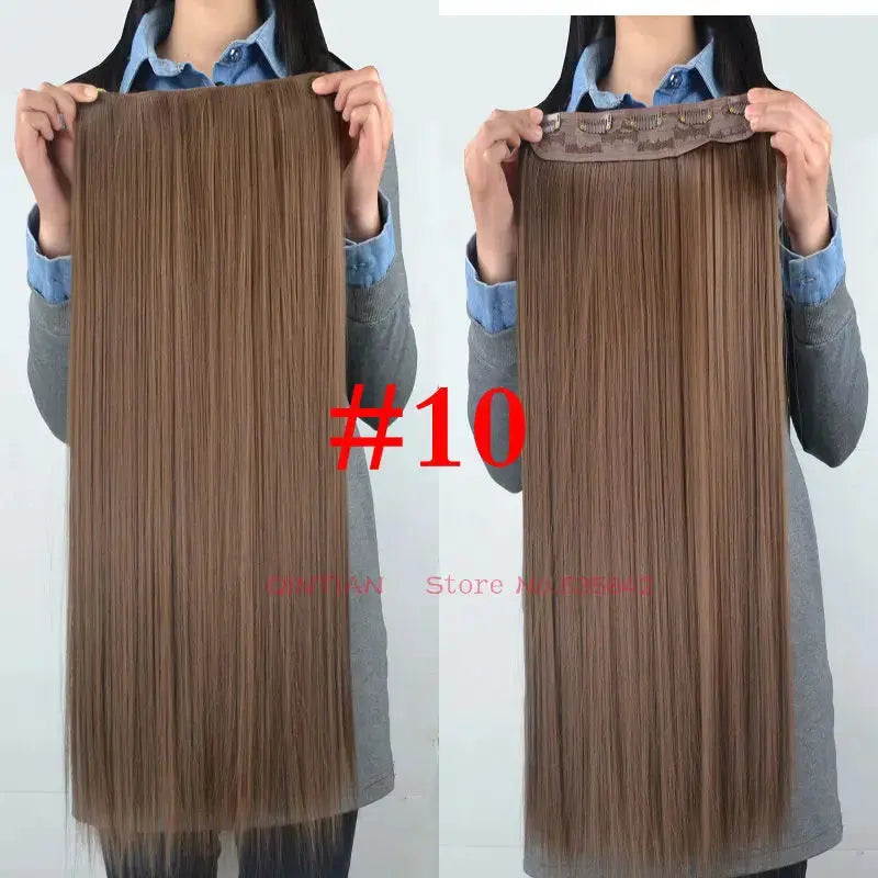 Synthetic Straight Hair 5-Clips, Clip in, One Piece Hair Extensions for Women and Girls - Hairpieces-hair accessories-SWEET T 52