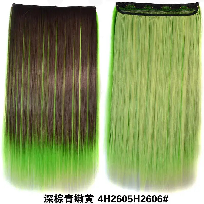 Synthetic Straight Hair 5-Clips, Clip in, One Piece Hair Extensions for Women and Girls - Hairpieces-hair accessories-SWEET T 52