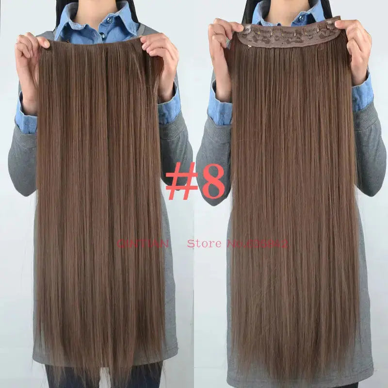 Synthetic Straight Hair 5-Clips, Clip in, One Piece Hair Extensions for Women and Girls - Hairpieces-hair accessories-SWEET T 52