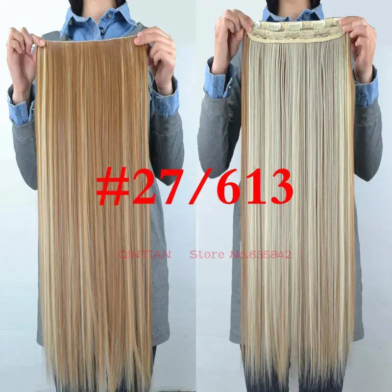 Synthetic Straight Hair 5-Clips, Clip in, One Piece Hair Extensions for Women and Girls - Hairpieces-hair accessories-SWEET T 52