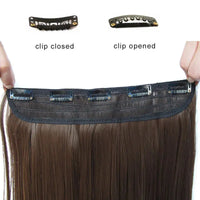 Synthetic Straight Hair 5-Clips, Clip in, One Piece Hair Extensions for Women and Girls - Hairpieces-hair accessories-SWEET T 52