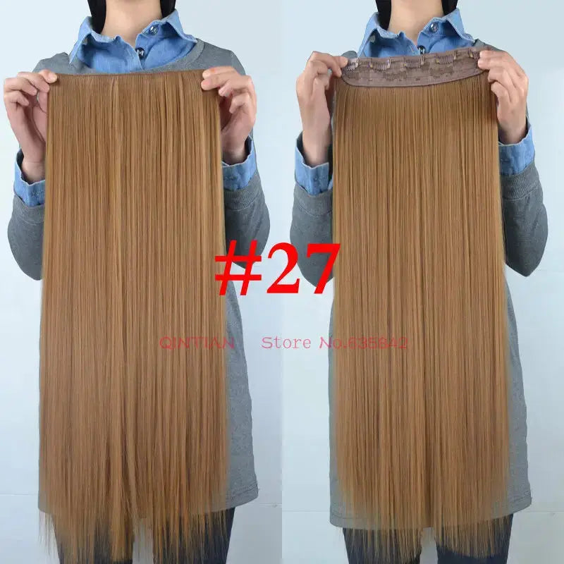 Synthetic Straight Hair 5-Clips, Clip in, One Piece Hair Extensions for Women and Girls - Hairpieces-hair accessories-SWEET T 52