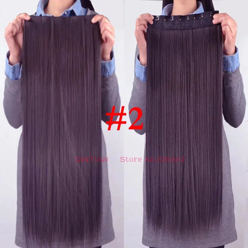 Synthetic Straight Hair 5-Clips, Clip in, One Piece Hair Extensions for Women and Girls - Hairpieces-hair accessories-SWEET T 52