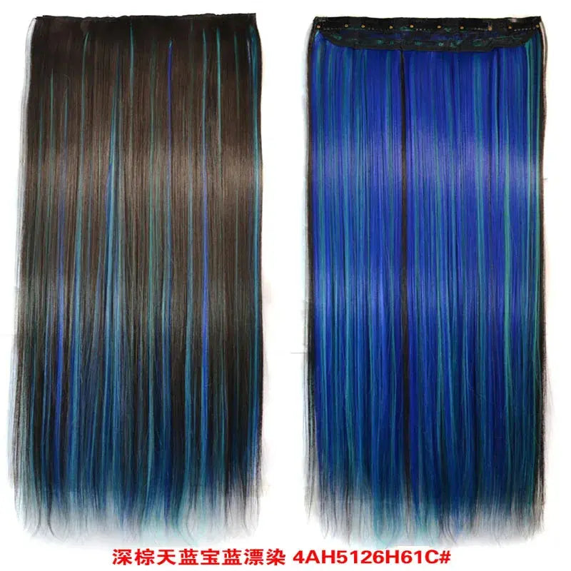 Synthetic Straight Hair 5-Clips, Clip in, One Piece Hair Extensions for Women and Girls - Hairpieces-hair accessories-SWEET T 52
