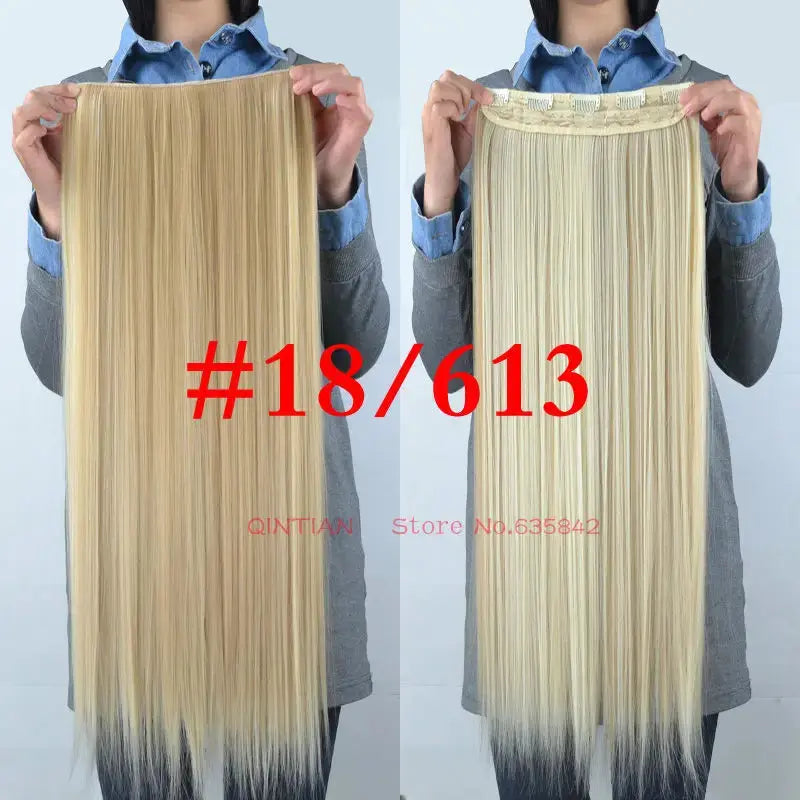 Synthetic Straight Hair 5-Clips, Clip in, One Piece Hair Extensions for Women and Girls - Hairpieces-hair accessories-SWEET T 52
